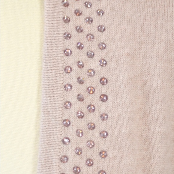 NWT 100% Cashmere Sweater Shrug w/ Swarovski Crystals by Aspen True blush pink - Picture 4 of 6